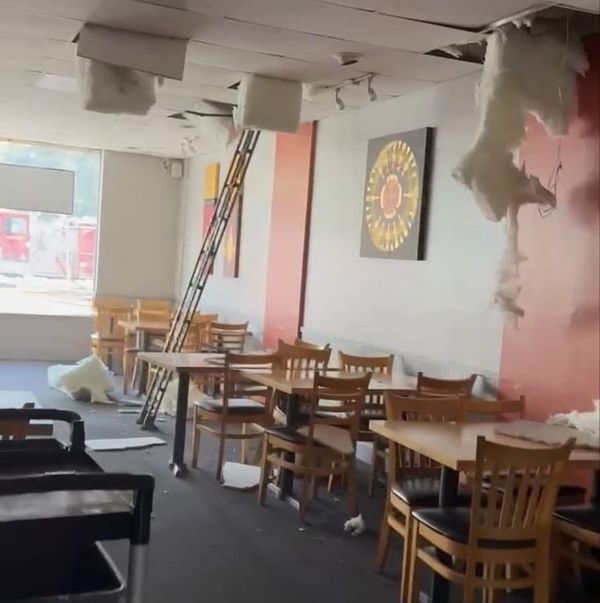 Photograph of damage inside Red Chili. Courtesy of The Ho Family.